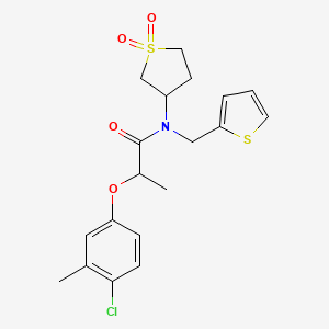 2-(4-chloro-3-methylphenoxy)-N-(1,1-dioxidotetrahydrothiophen-3-yl)-N-(thiophen-2-ylmethyl)propanamide