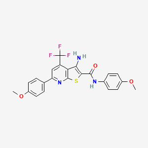 molecular formula C23H18F3N3O3S B11596280 3-amino-N,6-bis(4-methoxyphenyl)-4-(trifluoromethyl)thieno[2,3-b]pyridine-2-carboxamide CAS No. 406180-22-1