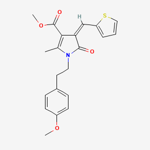 methyl (4Z)-1-[2-(4-methoxyphenyl)ethyl]-2-methyl-5-oxo-4-(thiophen-2-ylmethylidene)-4,5-dihydro-1H-pyrrole-3-carboxylate