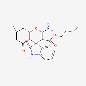 Butyl 2-amino-7,7-dimethyl-2',5-dioxo-1',2',5,6,7,8-hexahydrospiro[chromene-4,3'-indole]-3-carboxylate