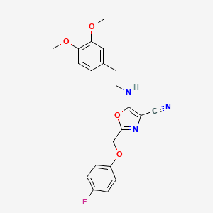 5-{[2-(3,4-Dimethoxyphenyl)ethyl]amino}-2-[(4-fluorophenoxy)methyl]-1,3-oxazole-4-carbonitrile