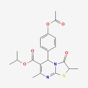 propan-2-yl 5-[4-(acetyloxy)phenyl]-2,7-dimethyl-3-oxo-2,3-dihydro-5H-[1,3]thiazolo[3,2-a]pyrimidine-6-carboxylate