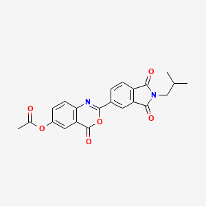 2-[2-(2-methylpropyl)-1,3-dioxo-2,3-dihydro-1H-isoindol-5-yl]-4-oxo-4H-3,1-benzoxazin-6-yl acetate