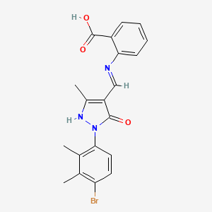 2-({(Z)-[1-(4-bromo-2,3-dimethylphenyl)-3-methyl-5-oxo-1,5-dihydro-4H-pyrazol-4-ylidene]methyl}amino)benzoic acid