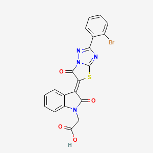 molecular formula C20H11BrN4O4S B11596358 {(3Z)-3-[2-(2-bromophenyl)-6-oxo[1,3]thiazolo[3,2-b][1,2,4]triazol-5(6H)-ylidene]-2-oxo-2,3-dihydro-1H-indol-1-yl}acetic acid 