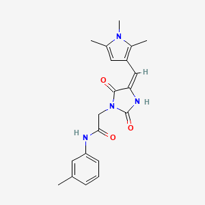 2-{(4E)-2,5-dioxo-4-[(1,2,5-trimethyl-1H-pyrrol-3-yl)methylidene]imidazolidin-1-yl}-N-(3-methylphenyl)acetamide