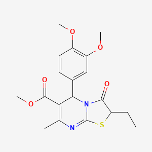 Methyl 5-(3,4-dimethoxyphenyl)-2-ethyl-7-methyl-3-oxo-3,5-dihydro-2H-thiazolo[3,2-a]pyrimidine-6-carboxylate