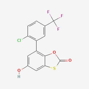 7-[2-Chloro-5-(trifluoromethyl)phenyl]-5-hydroxy-1,3-benzoxathiol-2-one