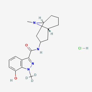 molecular formula C₁₈H₂₂D₃ClN₄O₂ B1159640 7-hydroxy-N-[(1R,5S)-9-methyl-9-azabicyclo[3.3.1]nonan-3-yl]-1-(trideuteriomethyl)indazole-3-carboxamide;hydrochloride 