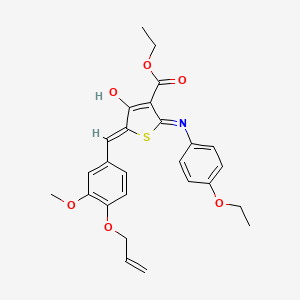 ethyl (5Z)-2-(4-ethoxyanilino)-5-[(3-methoxy-4-prop-2-enoxyphenyl)methylidene]-4-oxothiophene-3-carboxylate