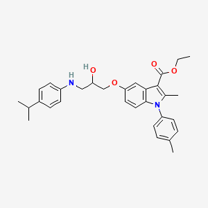 ethyl 5-(2-hydroxy-3-{[4-(propan-2-yl)phenyl]amino}propoxy)-2-methyl-1-(4-methylphenyl)-1H-indole-3-carboxylate