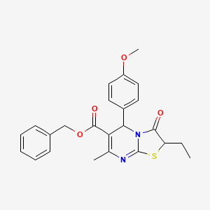 benzyl 2-ethyl-5-(4-methoxyphenyl)-7-methyl-3-oxo-2,3-dihydro-5H-[1,3]thiazolo[3,2-a]pyrimidine-6-carboxylate