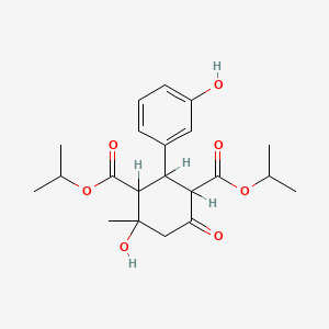 molecular formula C21H28O7 B11596456 Diisopropyl 4-hydroxy-2-(3-hydroxyphenyl)-4-methyl-6-oxocyclohexane-1,3-dicarboxylate 