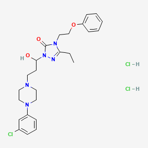 molecular formula C₂₅H₃₄Cl₃N₅O₃ B1159649 Hydroxy Nefazodone Dihydrochloride 