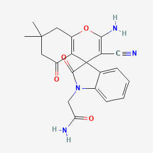 2-(2-amino-3-cyano-7,7-dimethyl-2',5-dioxo-5,6,7,8-tetrahydrospiro[chromene-4,3'-indol]-1'(2'H)-yl)acetamide