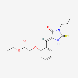 ethyl {2-[(Z)-(5-oxo-1-propyl-2-thioxoimidazolidin-4-ylidene)methyl]phenoxy}acetate