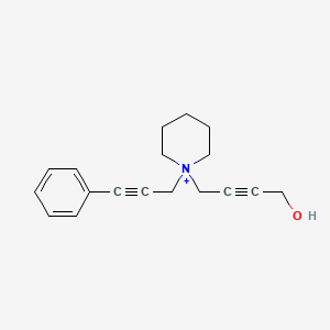 1-(4-Hydroxybut-2-yn-1-yl)-1-(3-phenylprop-2-yn-1-yl)piperidinium