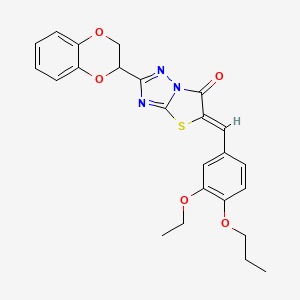 (5Z)-2-(2,3-dihydro-1,4-benzodioxin-2-yl)-5-(3-ethoxy-4-propoxybenzylidene)[1,3]thiazolo[3,2-b][1,2,4]triazol-6(5H)-one