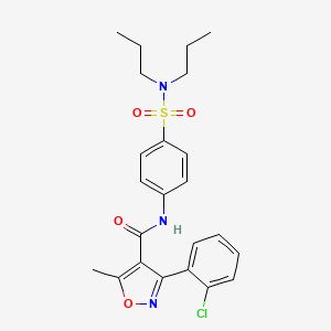 molecular formula C23H26ClN3O4S B11596585 3-(2-chlorophenyl)-N-[4-(dipropylsulfamoyl)phenyl]-5-methyl-1,2-oxazole-4-carboxamide 