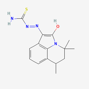 molecular formula C15H18N4OS B11596590 (2E)-2-(4,4,6-trimethyl-2-oxo-5,6-dihydro-4H-pyrrolo[3,2,1-ij]quinolin-1(2H)-ylidene)hydrazinecarbothioamide 