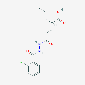 molecular formula C15H19ClN2O4 B11596607 5-{2-[(2-Chlorophenyl)carbonyl]hydrazinyl}-5-oxo-2-propylpentanoic acid 