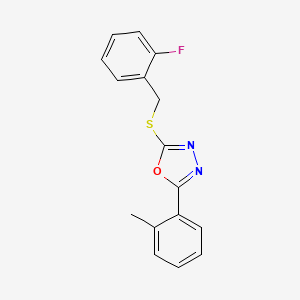 2-[(2-Fluorobenzyl)thio]-5-(2-methylphenyl)-1,3,4-oxadiazole