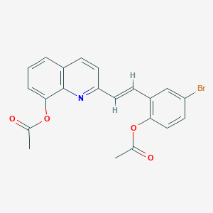 2-{(E)-2-[2-(acetyloxy)-5-bromophenyl]ethenyl}quinolin-8-yl acetate