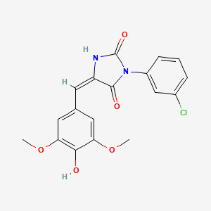 (5E)-3-(3-chlorophenyl)-5-(4-hydroxy-3,5-dimethoxybenzylidene)imidazolidine-2,4-dione