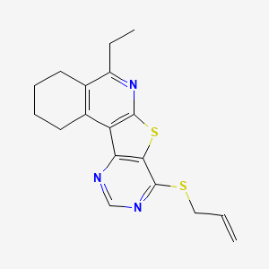 8-ethyl-13-prop-2-enylsulfanyl-11-thia-9,14,16-triazatetracyclo[8.7.0.02,7.012,17]heptadeca-1,7,9,12,14,16-hexaene