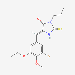 (5Z)-5-[(3-bromo-5-ethoxy-4-methoxyphenyl)methylidene]-3-propyl-2-sulfanylideneimidazolidin-4-one