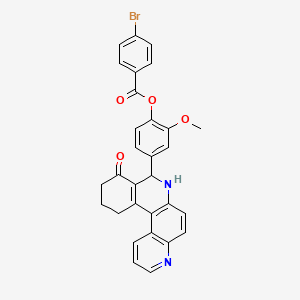 2-Methoxy-4-(9-oxo-7,8,9,10,11,12-hexahydrobenzo[a][4,7]phenanthrolin-8-yl)phenyl 4-bromobenzoate