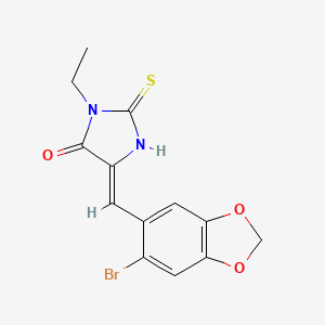 (5Z)-5-[(6-bromo-1,3-benzodioxol-5-yl)methylidene]-3-ethyl-2-thioxoimidazolidin-4-one