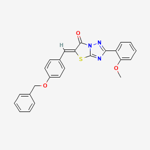 molecular formula C25H19N3O3S B11596717 (5Z)-5-[4-(benzyloxy)benzylidene]-2-(2-methoxyphenyl)[1,3]thiazolo[3,2-b][1,2,4]triazol-6(5H)-one 