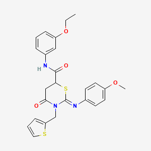 (2Z)-N-(3-ethoxyphenyl)-2-[(4-methoxyphenyl)imino]-4-oxo-3-(thiophen-2-ylmethyl)-1,3-thiazinane-6-carboxamide