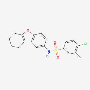 molecular formula C19H18ClNO3S B11596736 4-chloro-3-methyl-N-(6,7,8,9-tetrahydrodibenzo[b,d]furan-2-yl)benzenesulfonamide 