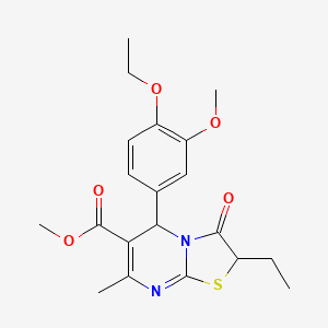 Methyl 5-(4-ethoxy-3-methoxyphenyl)-2-ethyl-7-methyl-3-oxo-3,5-dihydro-2H-thiazolo[3,2-a]pyrimidine-6-carboxylate