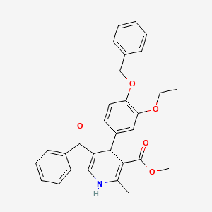 molecular formula C30H27NO5 B11596743 methyl 4-[4-(benzyloxy)-3-ethoxyphenyl]-2-methyl-5-oxo-4,5-dihydro-1H-indeno[1,2-b]pyridine-3-carboxylate 