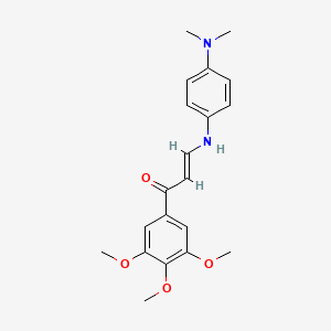 molecular formula C20H24N2O4 B11596745 (2E)-3-{[4-(dimethylamino)phenyl]amino}-1-(3,4,5-trimethoxyphenyl)prop-2-en-1-one 