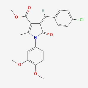 molecular formula C22H20ClNO5 B11596746 methyl (4Z)-4-(4-chlorobenzylidene)-1-(3,4-dimethoxyphenyl)-2-methyl-5-oxo-4,5-dihydro-1H-pyrrole-3-carboxylate 