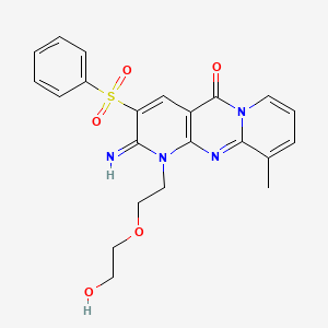 5-(benzenesulfonyl)-7-[2-(2-hydroxyethoxy)ethyl]-6-imino-11-methyl-1,7,9-triazatricyclo[8.4.0.03,8]tetradeca-3(8),4,9,11,13-pentaen-2-one