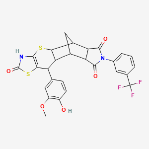 molecular formula C27H21F3N2O5S2 B11596755 C27H21F3N2O5S2 