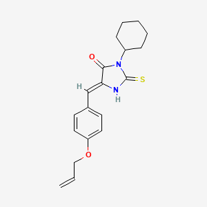 molecular formula C19H22N2O2S B11596757 (5Z)-3-cyclohexyl-5-[4-(prop-2-en-1-yloxy)benzylidene]-2-thioxoimidazolidin-4-one 