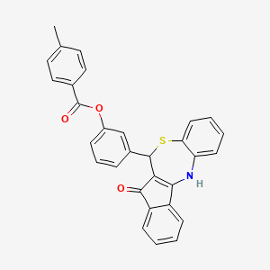 3-(5-oxo-6,12-dihydro-5H-benzo[b]indeno[1,2-e][1,4]thiazepin-6-yl)phenyl 4-methylbenzoate