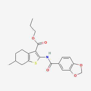 Propyl 2-[(1,3-benzodioxol-5-ylcarbonyl)amino]-6-methyl-4,5,6,7-tetrahydro-1-benzothiophene-3-carboxylate