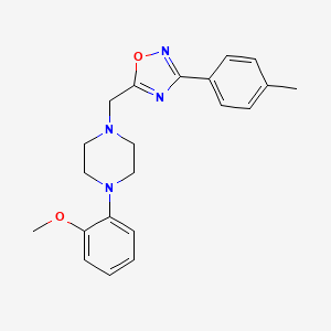 molecular formula C21H24N4O2 B11596782 1-(2-Methoxyphenyl)-4-{[3-(4-methylphenyl)-1,2,4-oxadiazol-5-yl]methyl}piperazine 