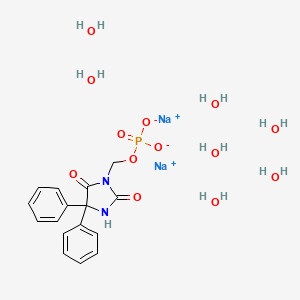 molecular formula C₁₆H₁₃N₂Na₂O₆P (anhydrous) B1159679 Fosphenytoin sodium hydrate 