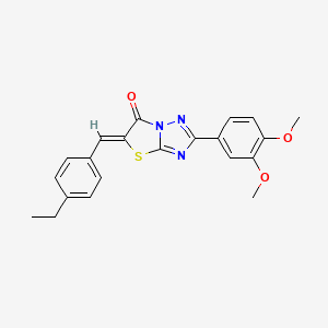 molecular formula C21H19N3O3S B11596800 (5Z)-2-(3,4-dimethoxyphenyl)-5-(4-ethylbenzylidene)[1,3]thiazolo[3,2-b][1,2,4]triazol-6(5H)-one 