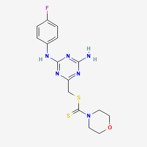 {4-Amino-6-[(4-fluorophenyl)amino]-1,3,5-triazin-2-yl}methyl morpholine-4-carbodithioate