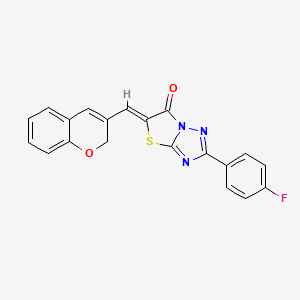 molecular formula C20H12FN3O2S B11596813 (5Z)-5-(2H-chromen-3-ylmethylene)-2-(4-fluorophenyl)[1,3]thiazolo[3,2-b][1,2,4]triazol-6(5H)-one 