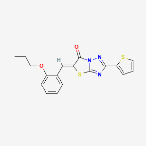 molecular formula C18H15N3O2S2 B11596821 (5Z)-5-(2-propoxybenzylidene)-2-(2-thienyl)[1,3]thiazolo[3,2-b][1,2,4]triazol-6(5H)-one CAS No. 609794-86-7